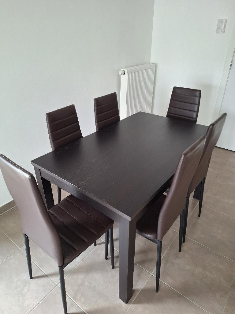 Tafel met 6 stoelen, Enlèvement, Comme neuf