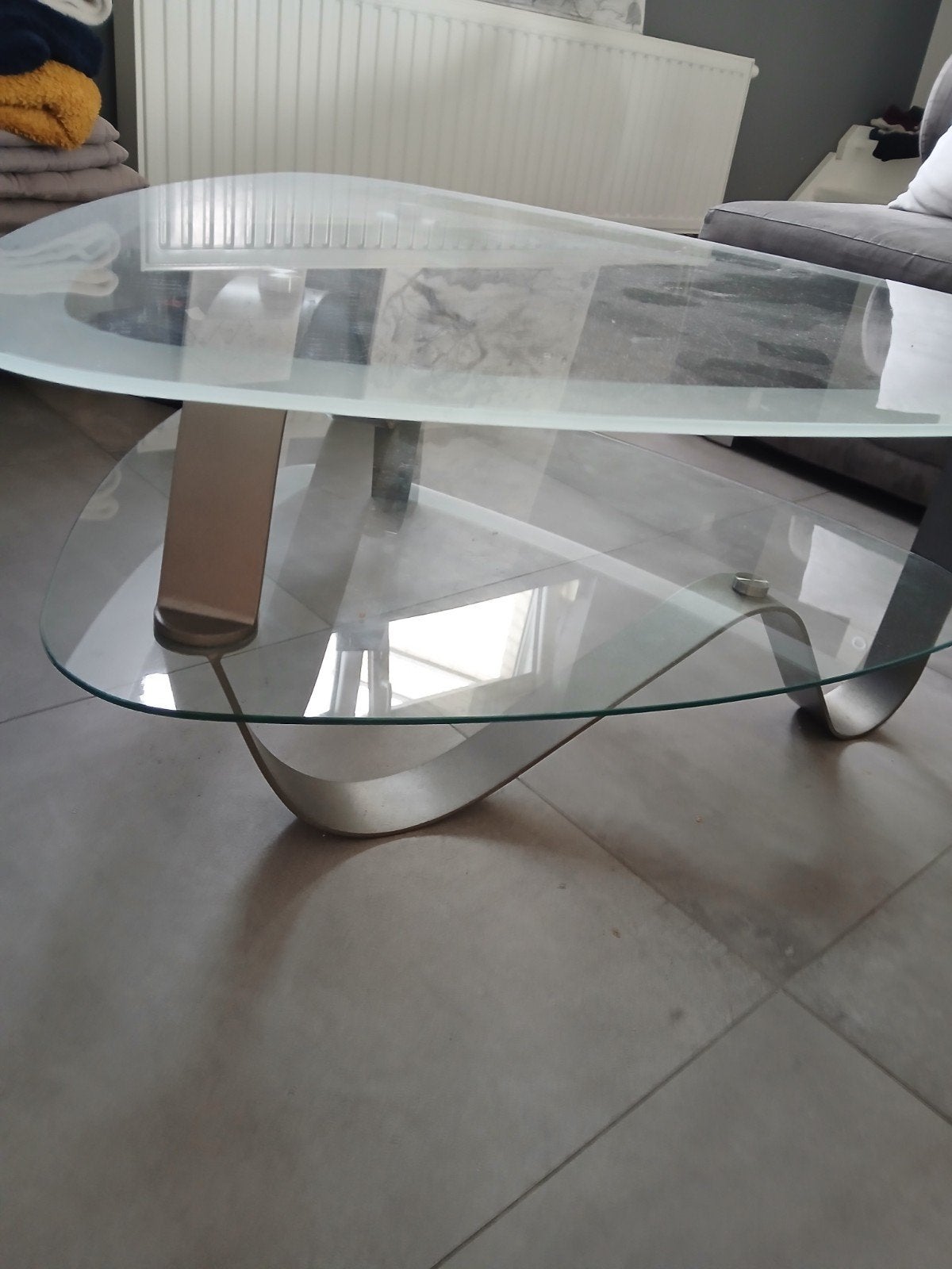 table basse en verre, 100 à 150 cm, Comme neuf, Verre, Enlèvement