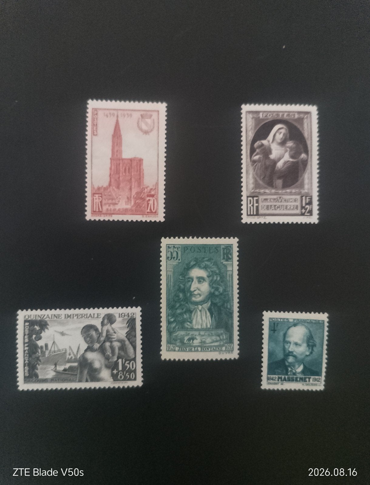 5 timbres Histoire de la France, Enlèvement ou Envoi