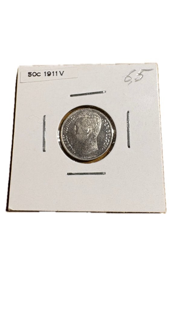 ALBERT I : Argent 50 CENTIMES 1911V (1), Enlèvement ou Envoi, Argent, Argent