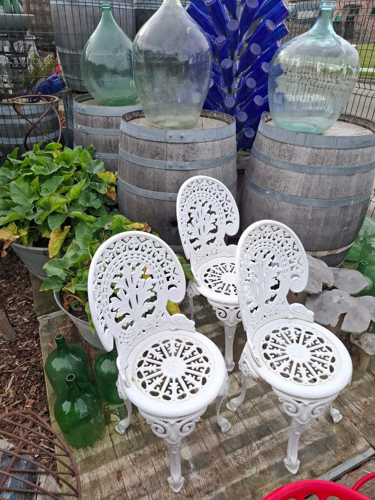 3 stuks gegoten aluminum tuinstoeltjes! de allerlaatste 3, Ophalen