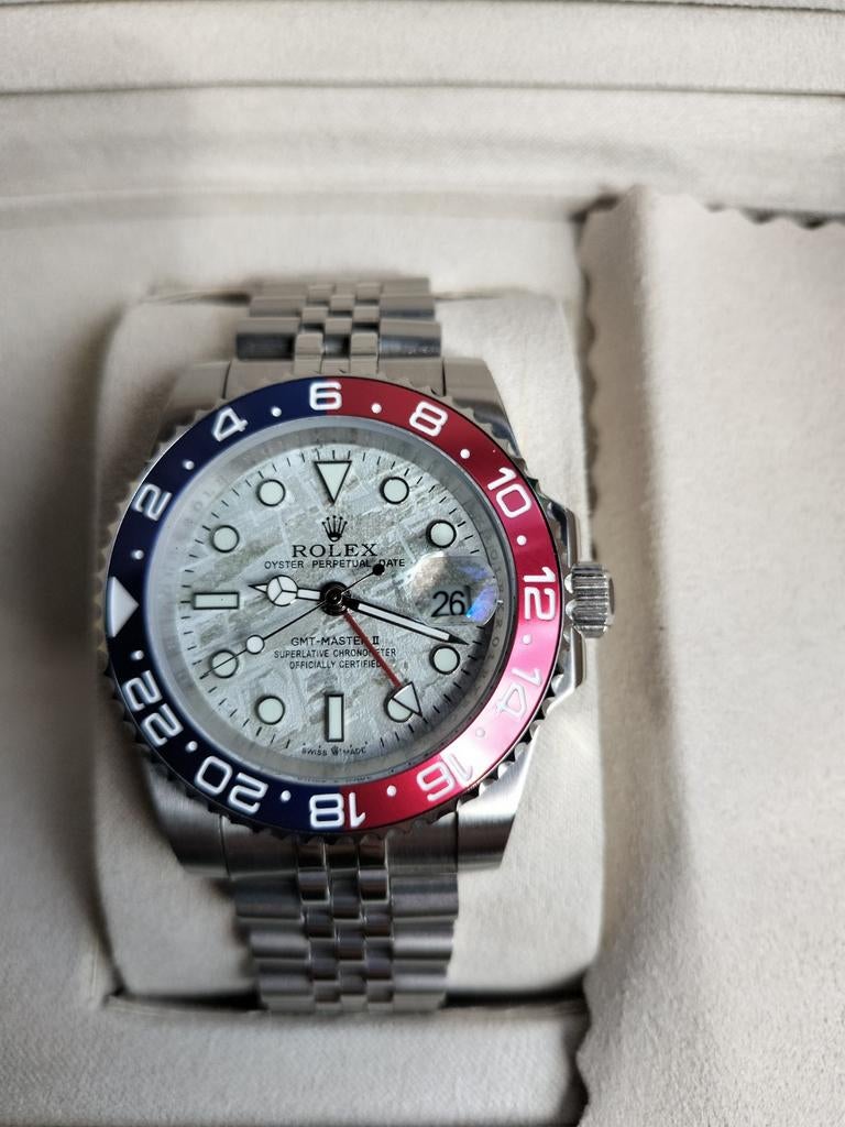 Rolex zeer goede kopie met automonteurs en mineraalglas, Handtassen en Accessoires, Horloges | Kinderen, Ophalen, Zo goed als nieuw