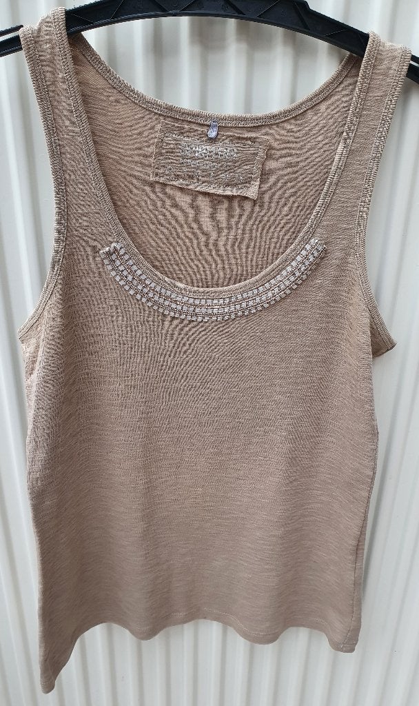 Bruin-beige topje van Spirituel Women van JBC maat S/M, Kleding | Dames, Ophalen of Verzenden, Gedragen, JBC, Beige