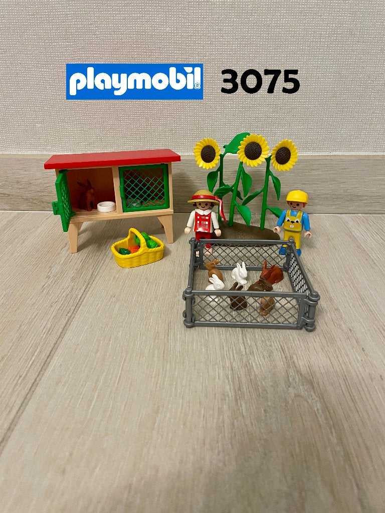 Playmobil setje 3075 Konijnenhok, Enlèvement ou Envoi, Comme neuf, Kit complet, Figurines