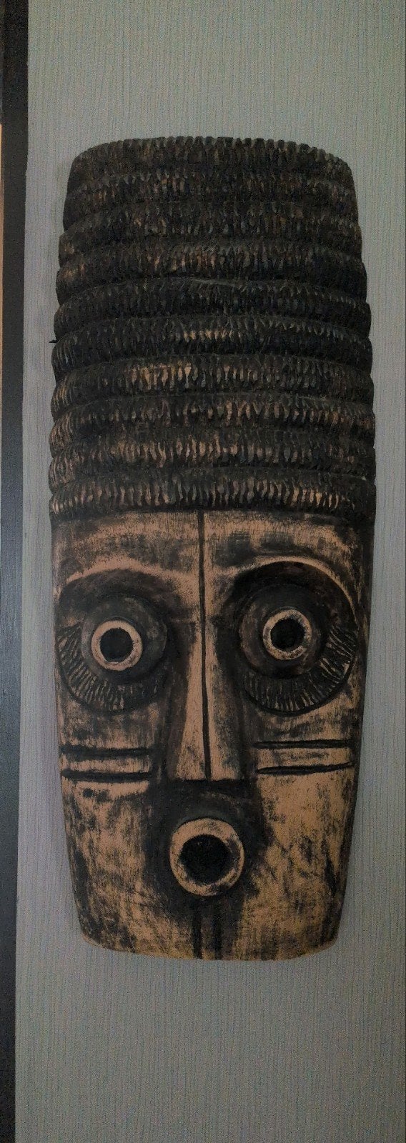 Prachtig Vintage Houten Masker – Etnische Wanddecoratie '90, Enlèvement ou Envoi, Afrique, Bois, Masque