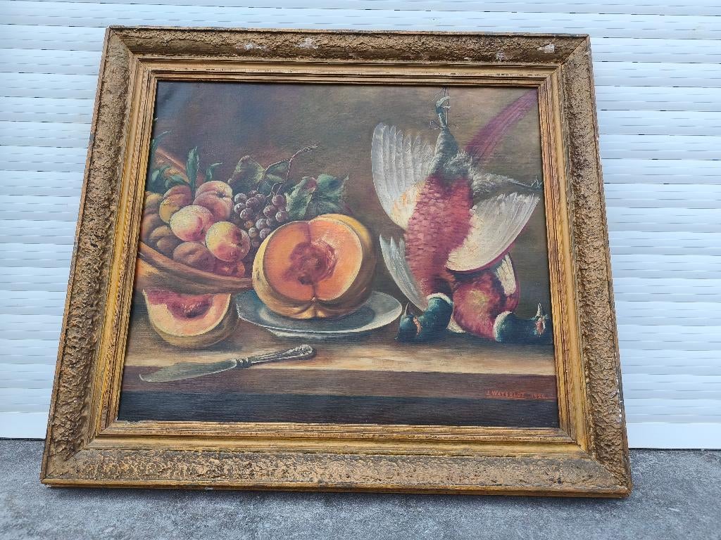 Huile sur toile nature morte signe j waterlot 1924, Enlèvement ou Envoi