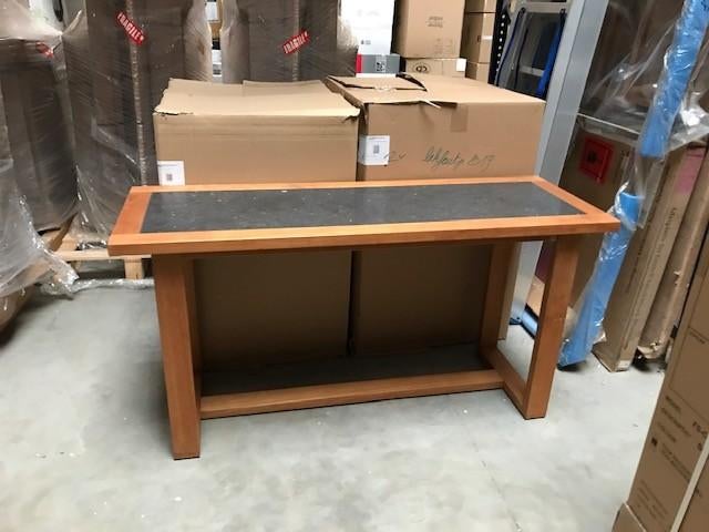 teak muur tafel of console 76h150bx52d Manutti, Huis en Inrichting, Teakhout, Nieuw, 150 tot 200 cm, Vier personen