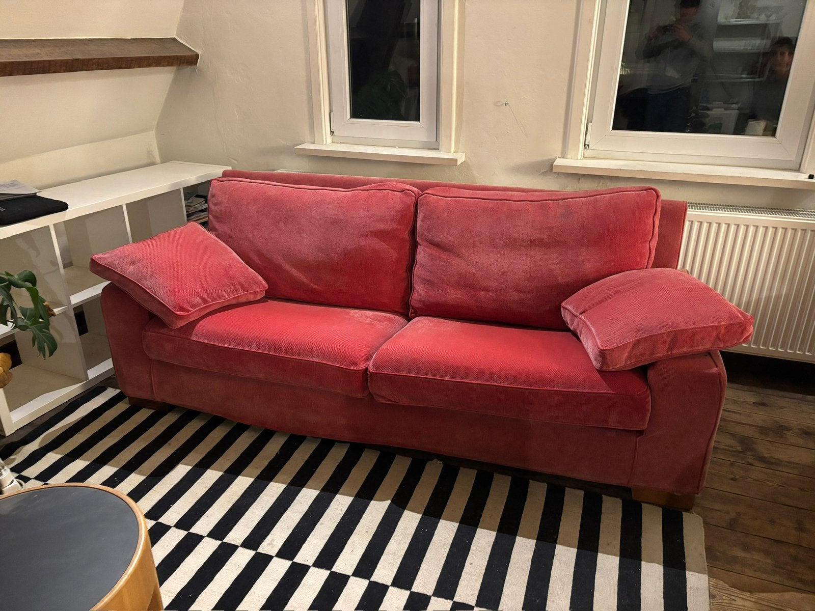 Rode design zetel, Huis en Inrichting, Ophalen, Gebruikt