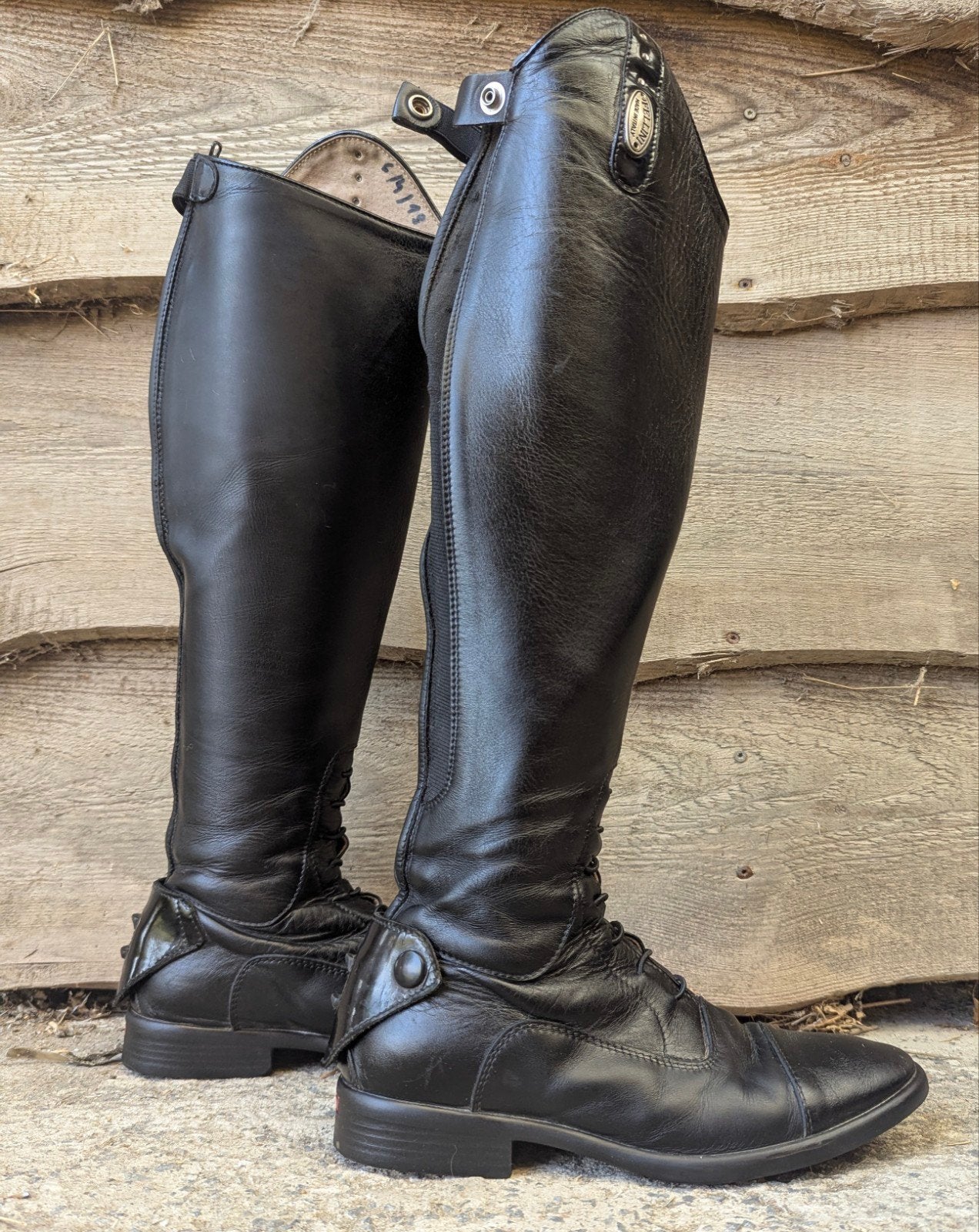 Bottes d'équitation Fellini en cuir noir, Enlèvement, Noir, L