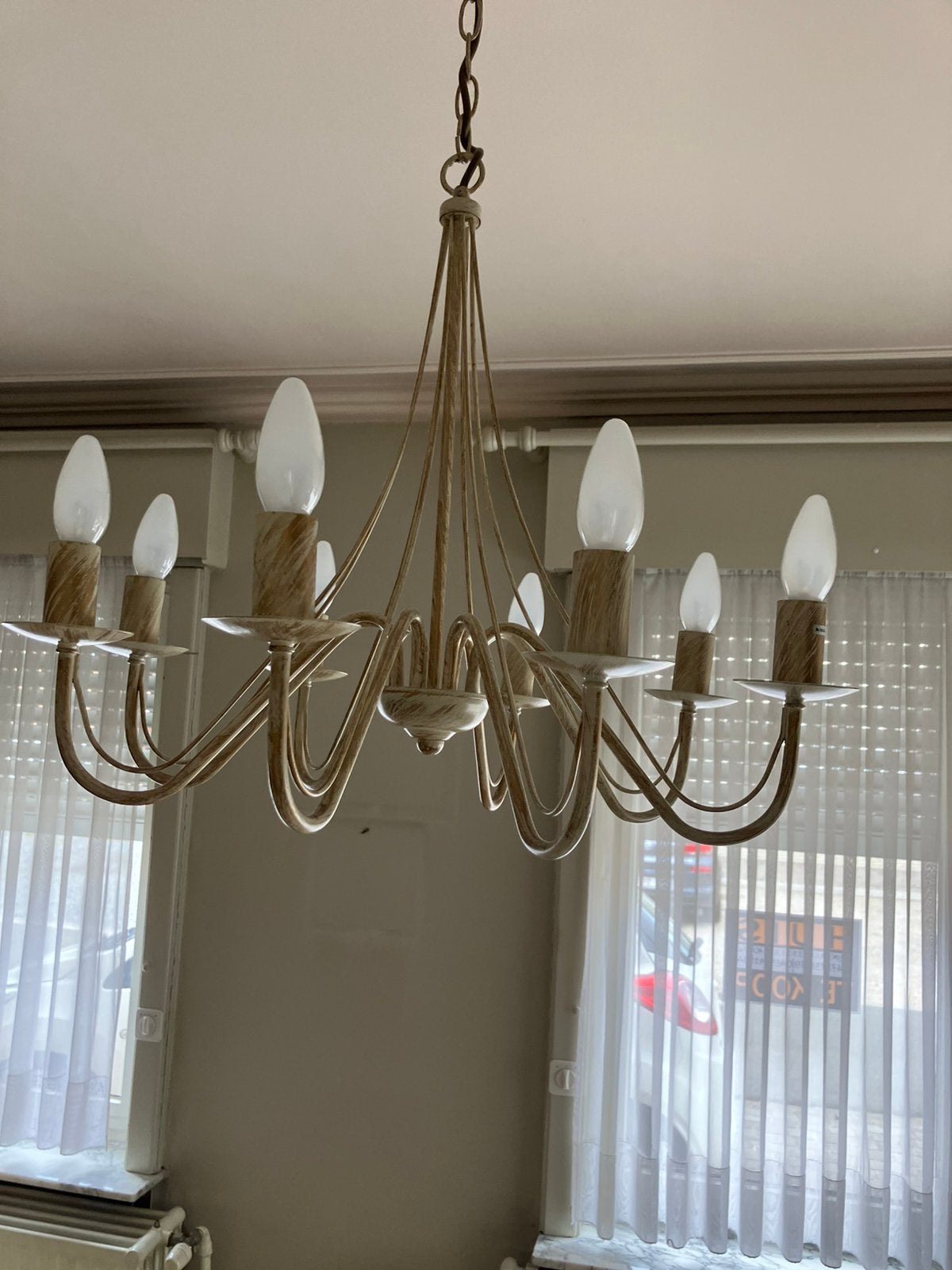 Metalen kroonluchter, Huis en Inrichting, Lampen | Kroonluchters, Ophalen, Gebruikt