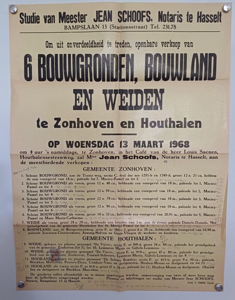 originele notaris affiche  1968 Zonhoven en Houthalen