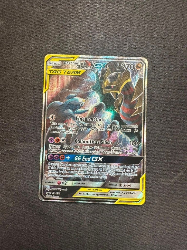 Garchomp & Giratina GX Tag Team Pokémonkaart SM193 Promo, Enlèvement ou Envoi, Comme neuf, Deck game