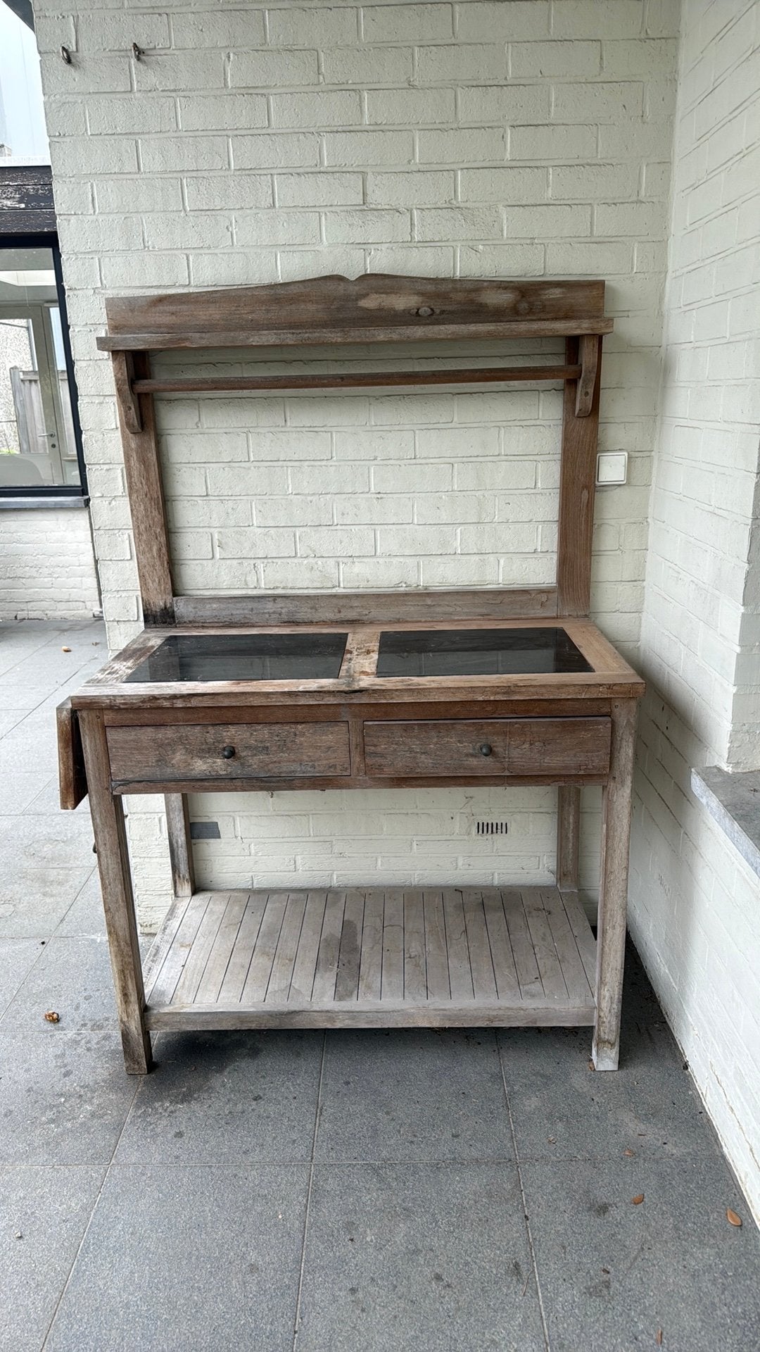 Bijzetkast in teak, Tuin en Terras, Ophalen, Gebruikt, Hout