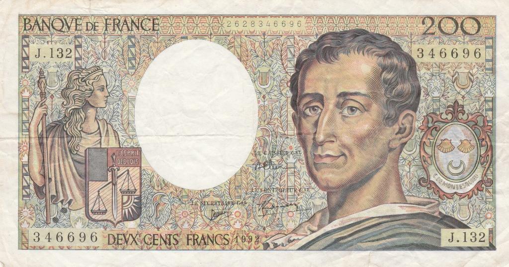 200 frank Frankrijk 1992 Montesquieu, Ophalen of Verzenden, Frankrijk