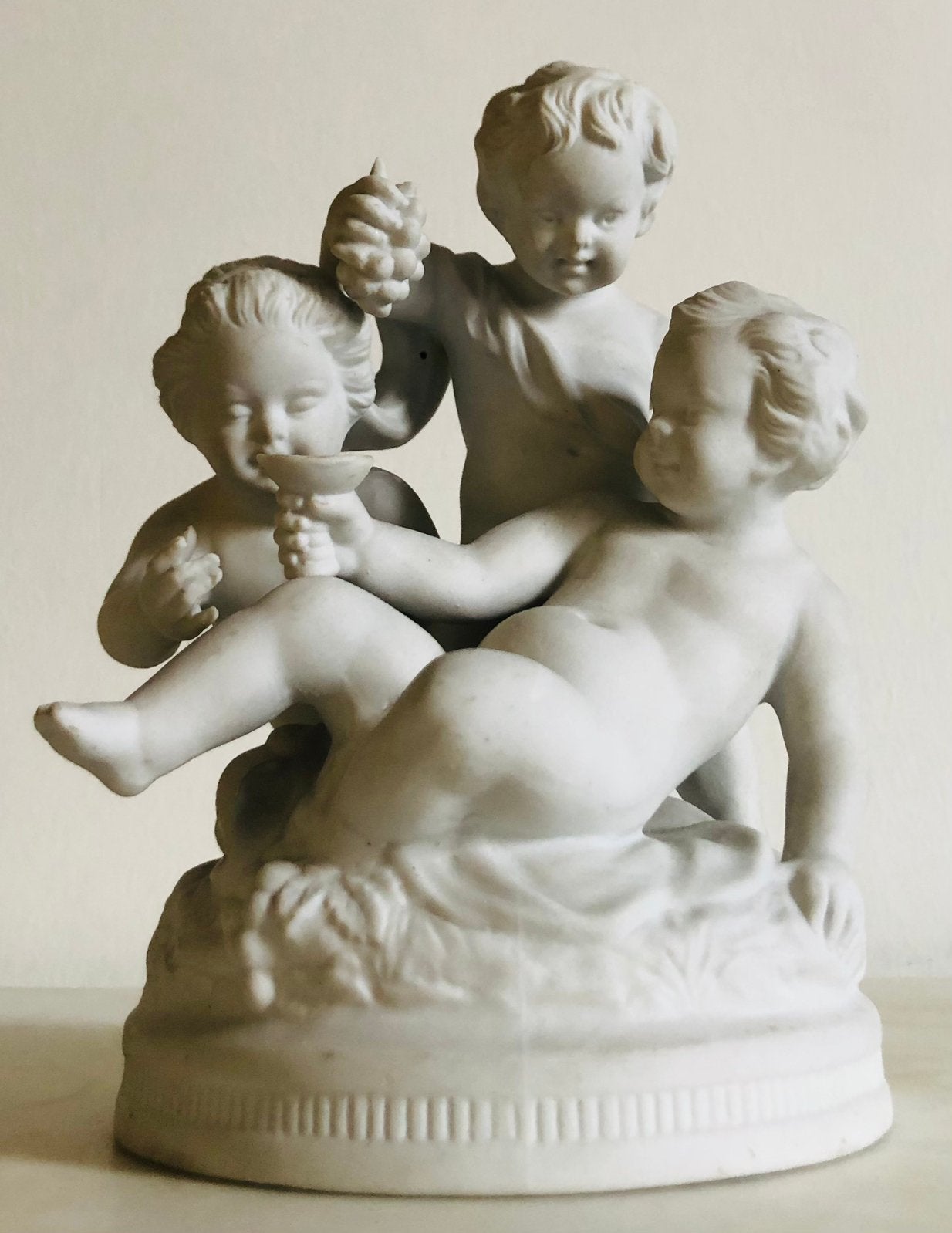 Belle statuette Bisquit: l’autumne, vintage, c. 1950, intact, Enlèvement ou Envoi, Comme neuf, Humain