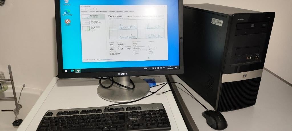 Budget pc + scherm, Computers en Software, Ophalen, Gebruikt, HDD, Minder dan 4 GB