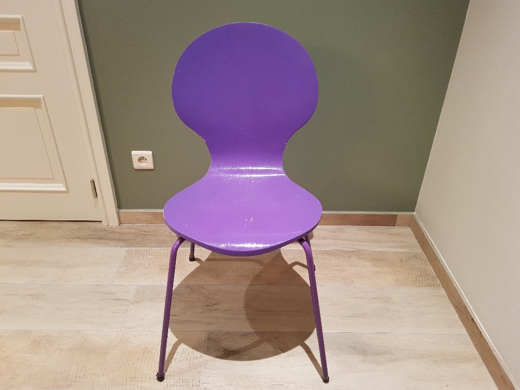 4 retro-moderne stoelen €1/stuk, Ophalen, Hout