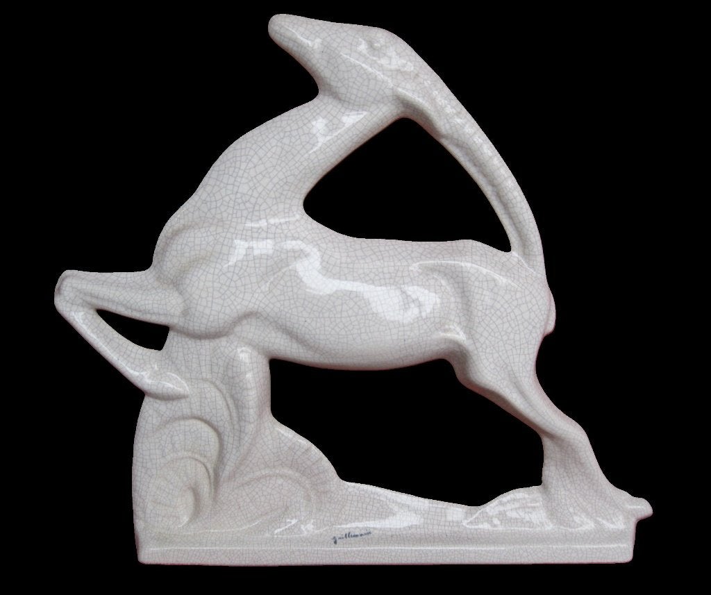 Art Deco ceramique gazelle Fontinelle., Antiquités & Art, Enlèvement