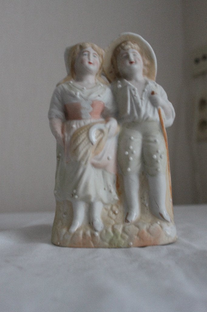Couple de personnages vintage en biscuit, Maison & Meubles, Enlèvement ou Envoi, Comme neuf