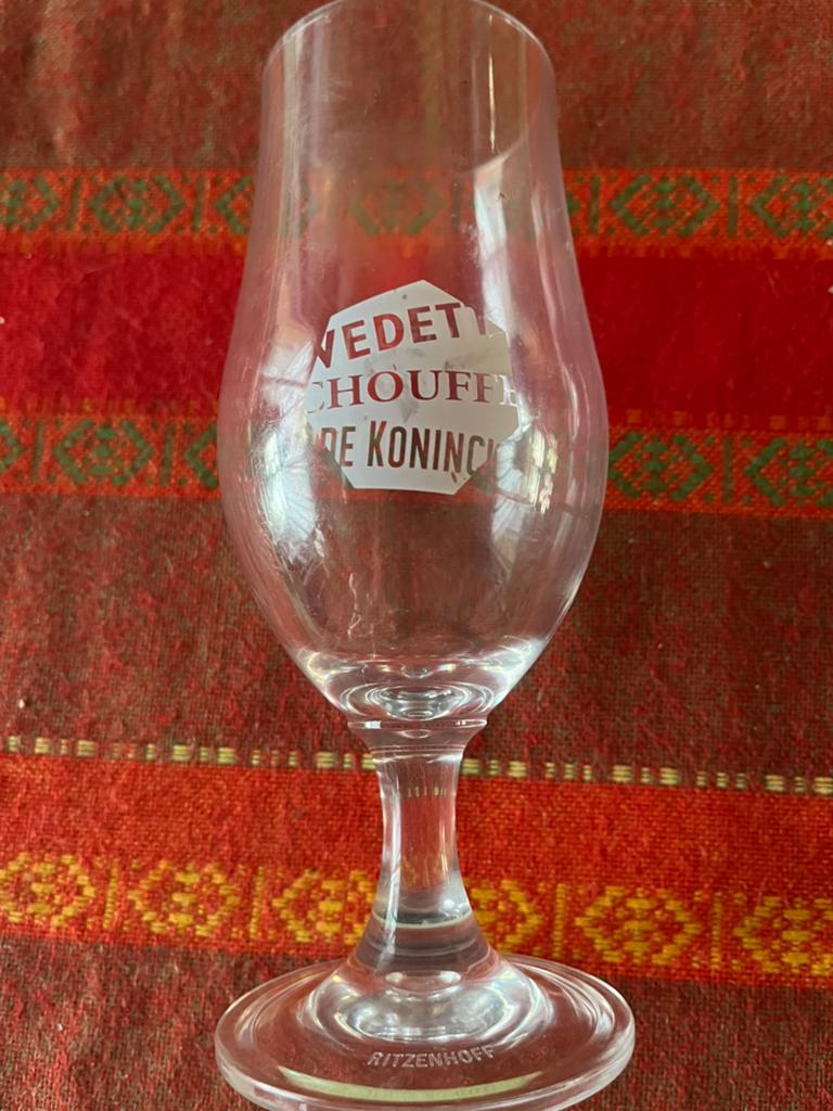 Titran plastic beker Vedette Chouffe De Koninck, Verzamelen, Biermerken, Ophalen, Gebruikt, Glas of Glazen, De Koninck