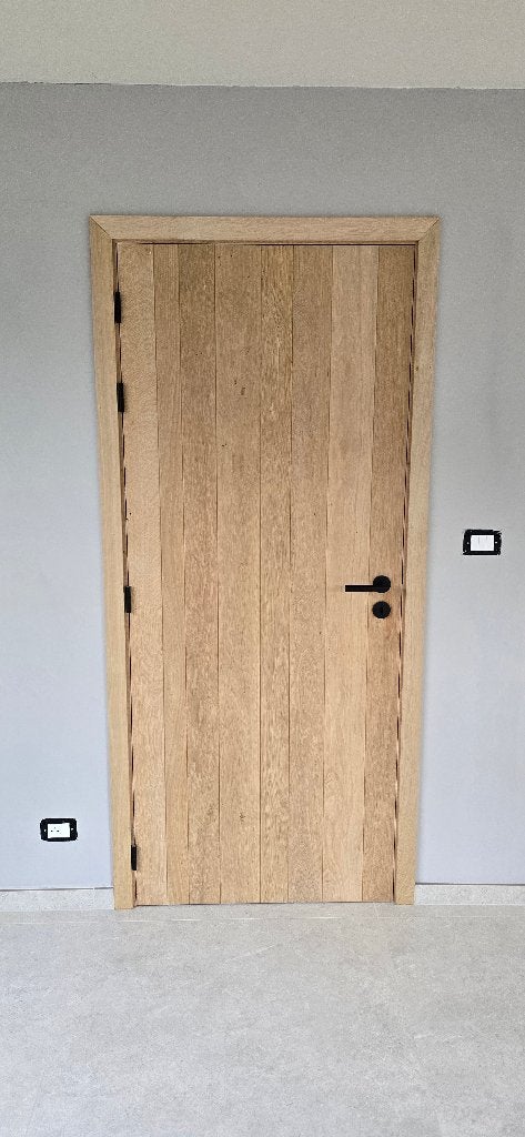 Eiken deur massief 201 x 83cm, Doe-het-zelf en Bouw, Ophalen, 80 tot 100 cm, Binnendeur, Zo goed als nieuw