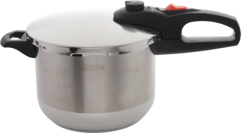 Autocuiseur BEKA avec panier - Inox - 6L - 22 cm, Neuf, Inox, Enlèvement ou Envoi, Plaque céramique
