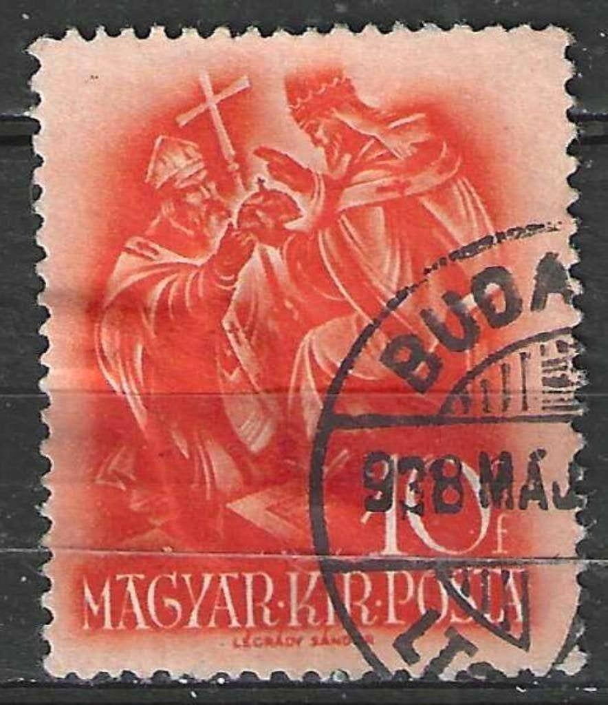 Hongarije 1938 - Yvert 495 - Stefanus I - 10 fi. (ST), Postzegels en Munten, Verzenden, Gestempeld