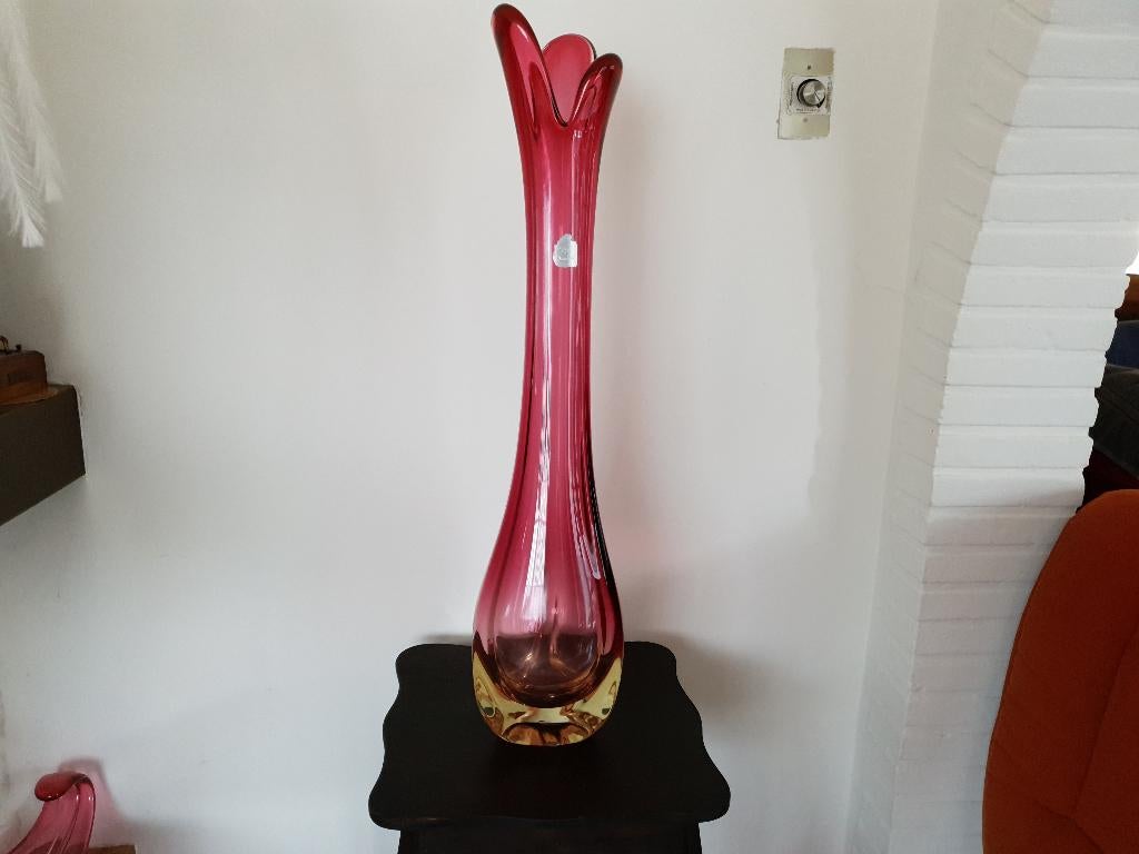 Muranovase van Fratelli Toso uit de jaren 1940 Hoogte 82 cm,, Huis en Inrichting, Woonaccessoires | Vazen, Ophalen, 75 cm of meer