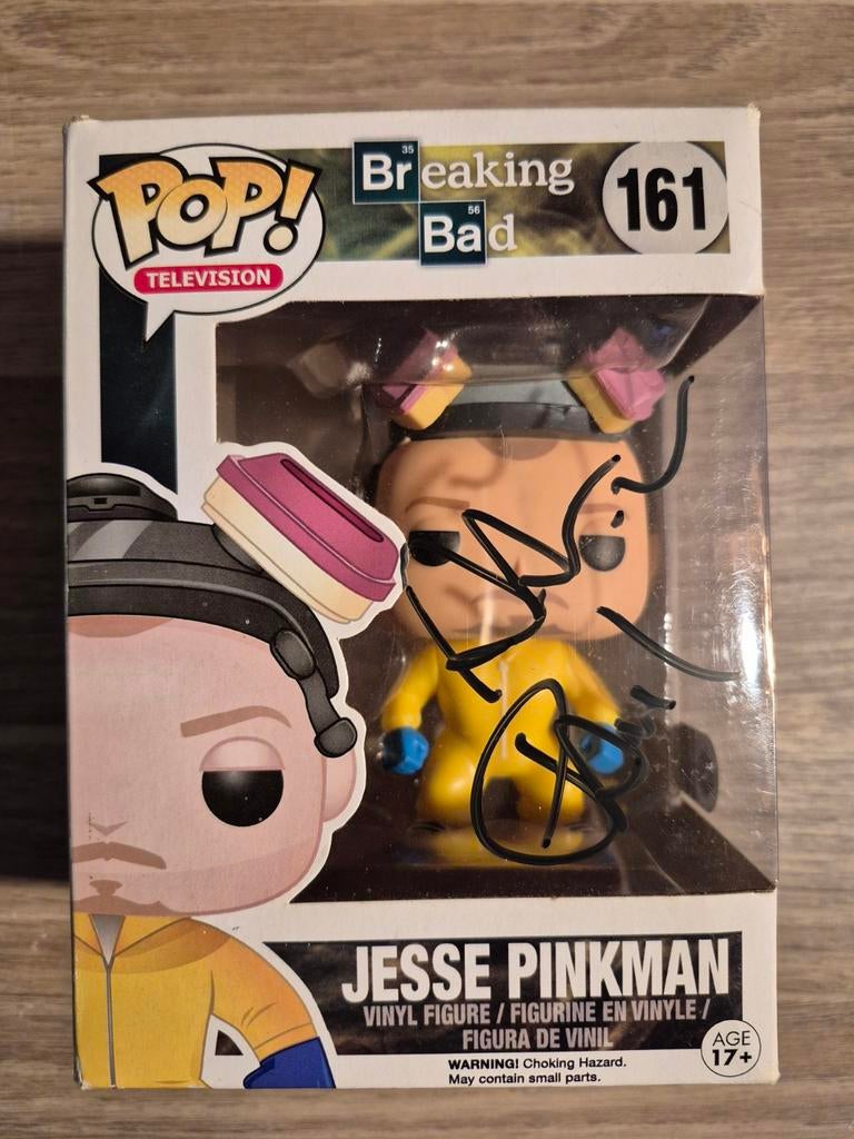 Pop 161 Breaking Bad Jesse Pinkman handtekening + protector, Verzamelen, Ophalen of Verzenden