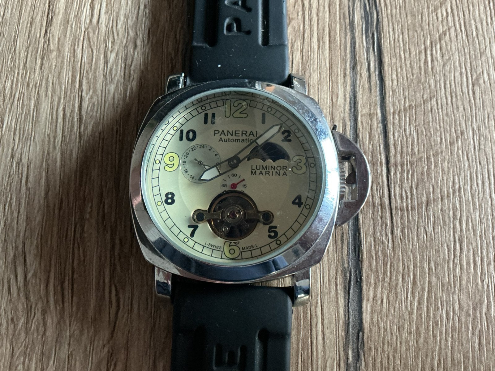 Panerai automatic horloge, Handtassen en Accessoires, Gebruikt, Staal, Polshorloge, Kunststof