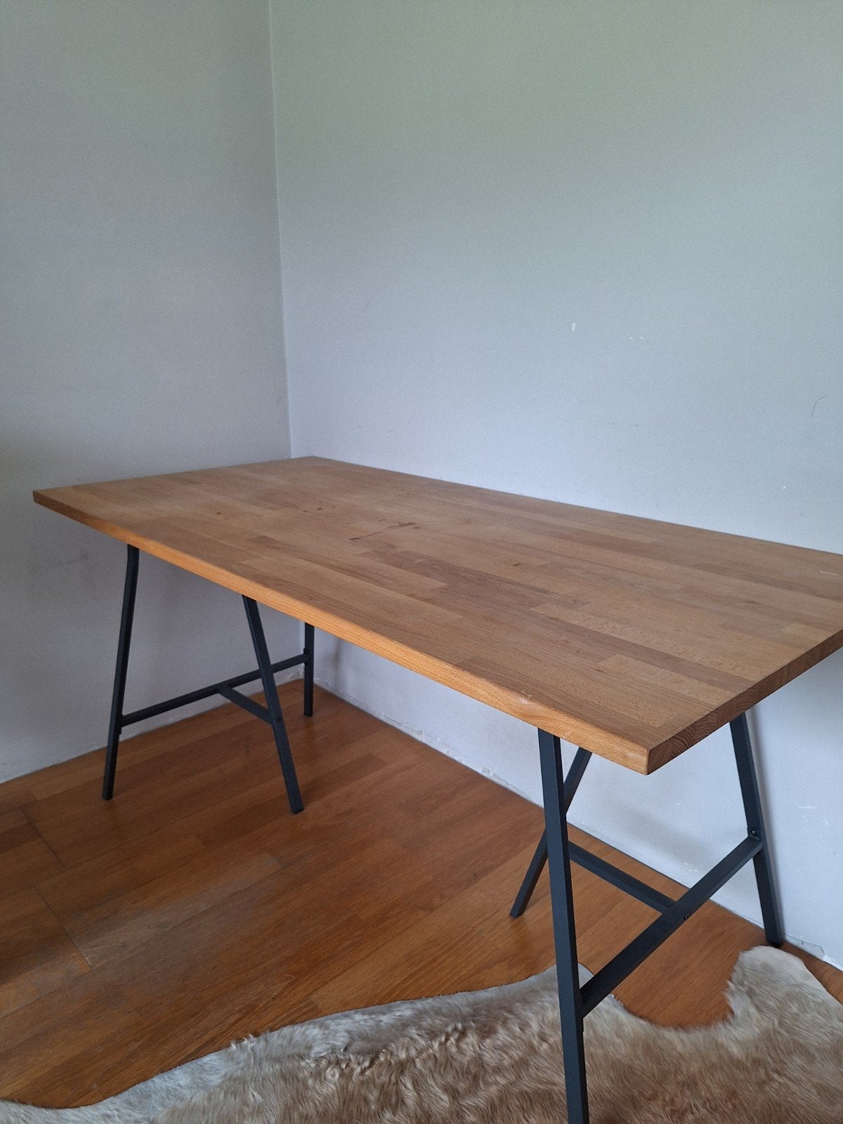 Bureau onderstel + blad, Huis en Inrichting, Bureaus, Ophalen, IKEA, Grijs