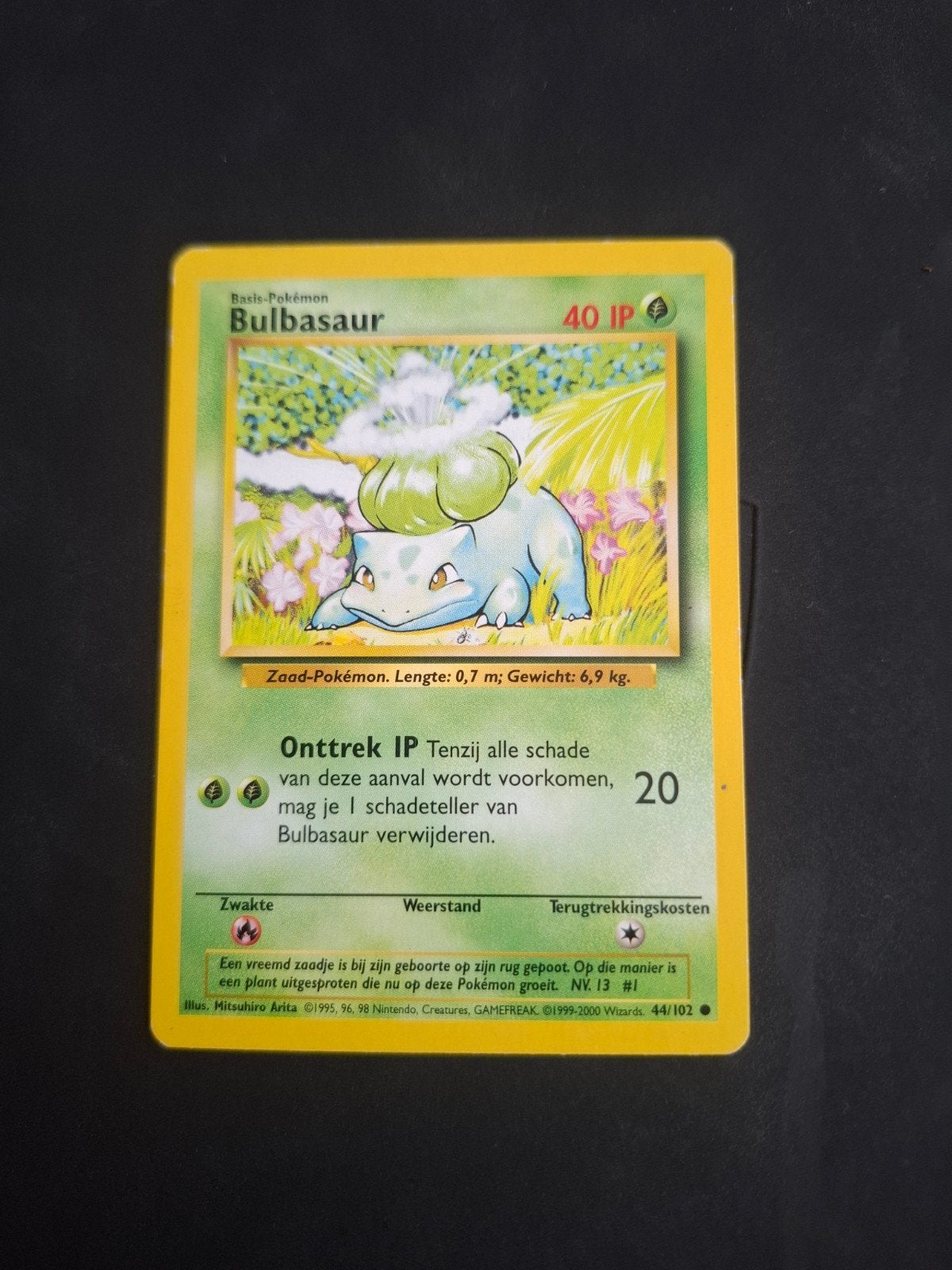 Bulbasaur Pokémon Kaart 44/102 Base Set (Nederlands), Ophalen of Verzenden