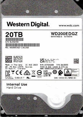 WD Ultrastar 20 To 3,5 pouces WD200EDGZ, Informatique & Logiciels, Enlèvement ou Envoi, Interne, Desktop, 20tb