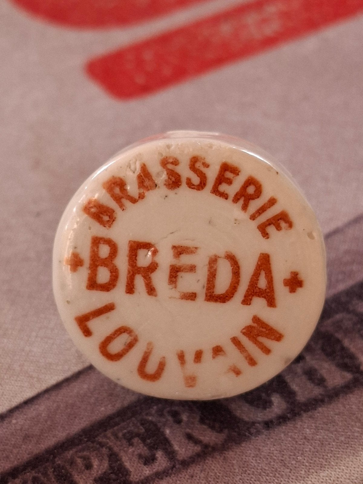 Baptême. Brasserie BREDA Louvain +/-1940, Collections, Marques & Objets publicitaires, Enlèvement ou Envoi, Utilisé, Emballage