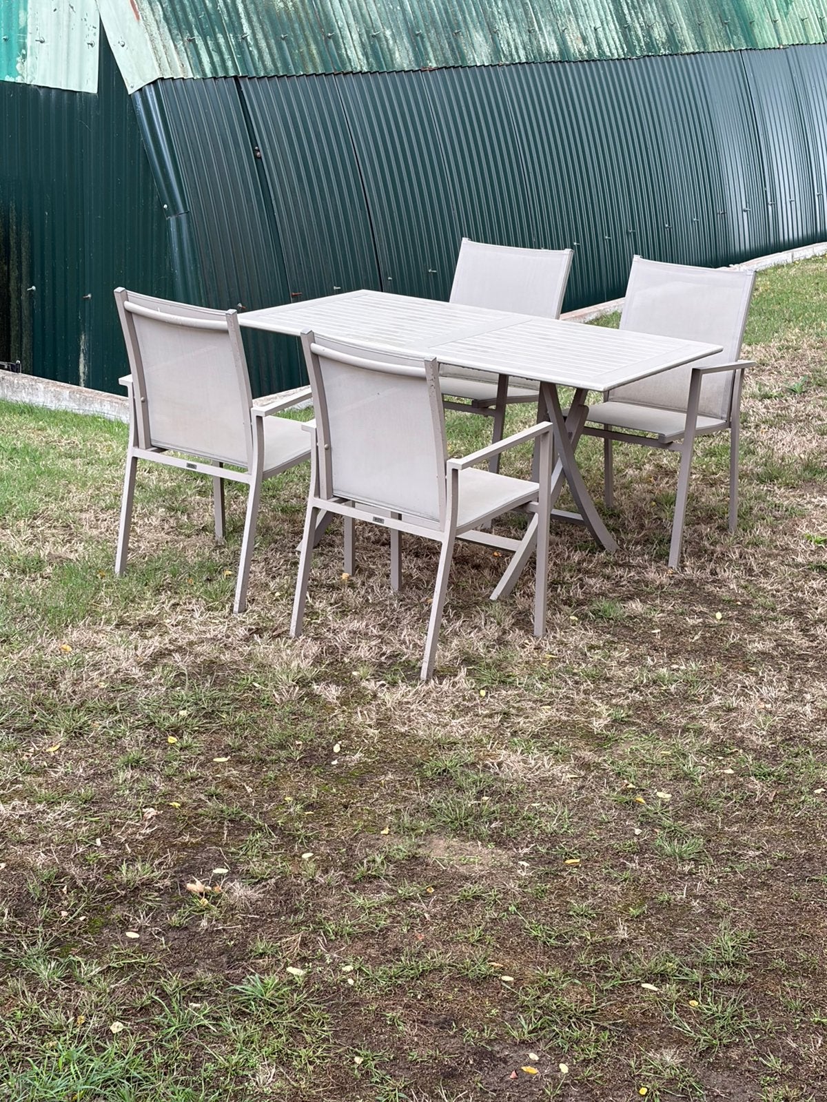 Prachtige tuinset met 4 stoelen Bristol, Tuin en Terras, Ophalen, Zo goed als nieuw, Aluminium, Tuinset
