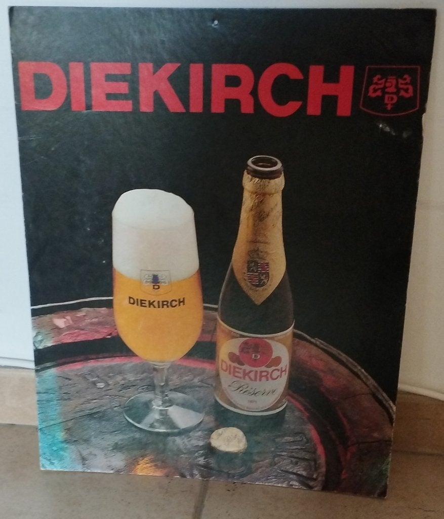 Panneau publicitaire en carton Diekirch Grande Réserve, Enlèvement ou Envoi, Utilisé, Panneau publicitaire