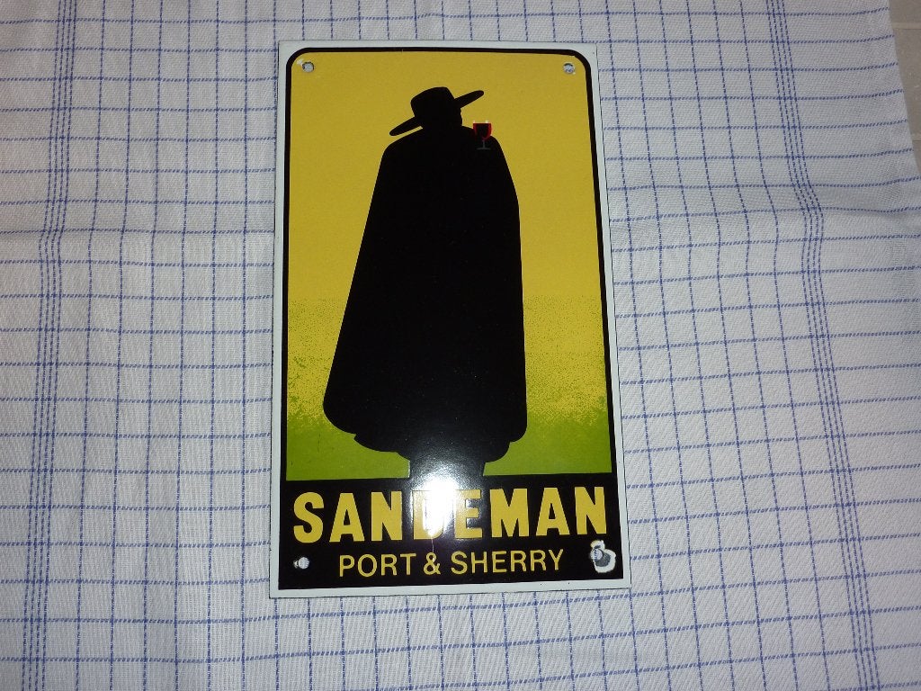 ORIGINELE Sandeman emaille, Verzamelen, Ophalen, Zo goed als nieuw, Reclamebord