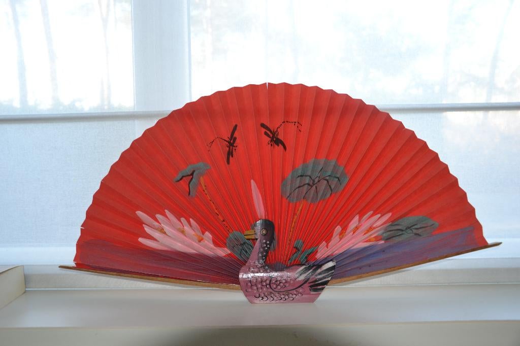 oude Japanse decoratieve handgemaakte waaier, Ophalen