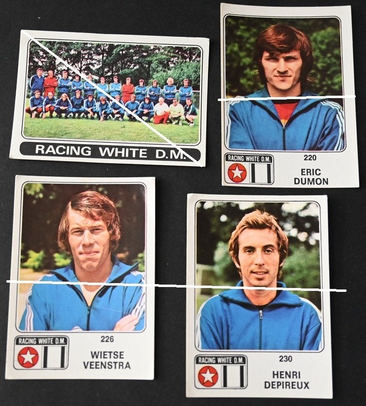 Panini Football 73 - 74 / RWD Molenbeek / 4 stickers, Verzamelen, Verzenden, Zo goed als nieuw, Poster, Plaatje of Sticker