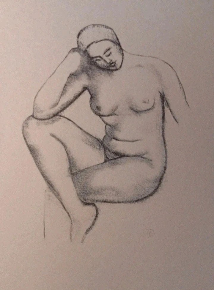 Aristide Maillol. Femme nue . La "penseuse", Antiquités & Art, Enlèvement ou Envoi