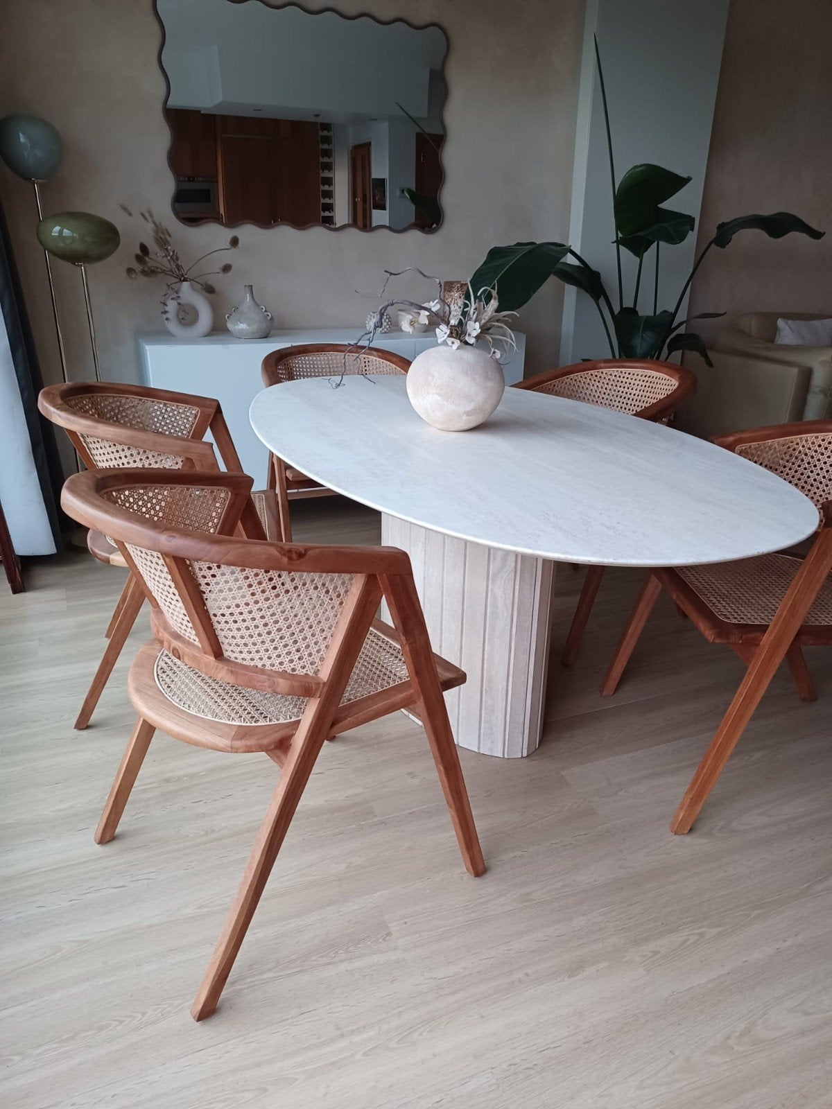 Prachtige rotan stoelen 5stuks in zeer goede staat., Enlèvement, Comme neuf, Bois, Cinq, Six Chaises ou plus