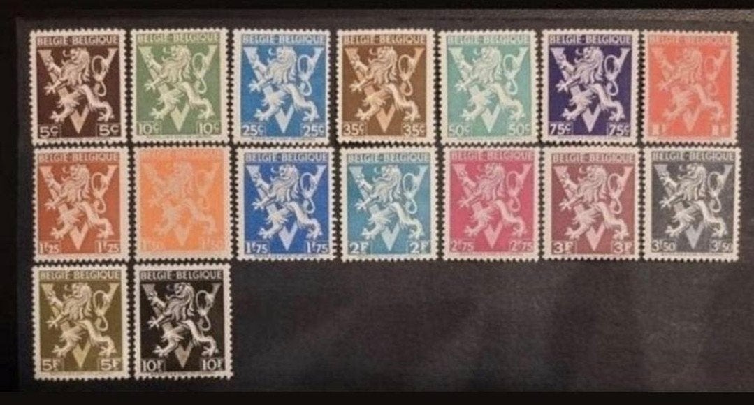 België: OBP 674A/89A ** Heraldieke leeuw 1944., Postzegels en Munten, Postzegels | Europa | België, Orginele gom, Ophalen of Verzenden
