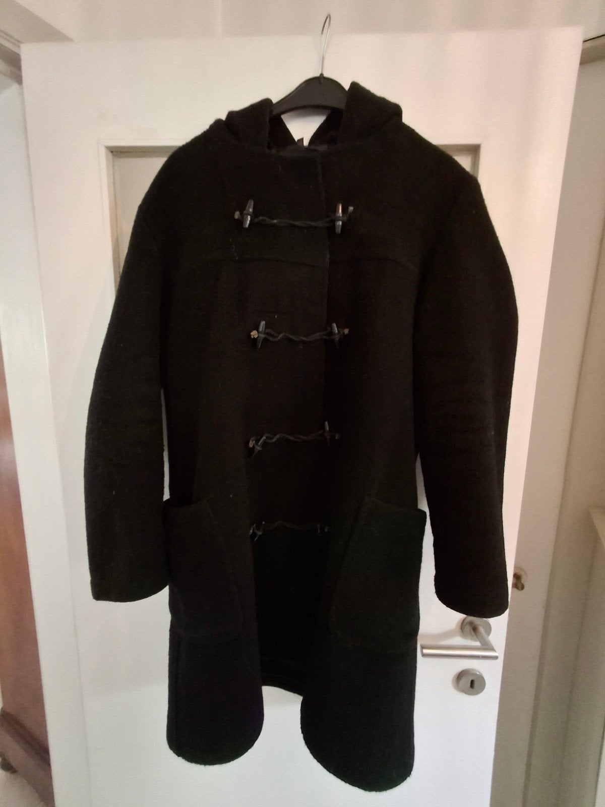 Duffel coat zwart maat 52, Ophalen, Zwart