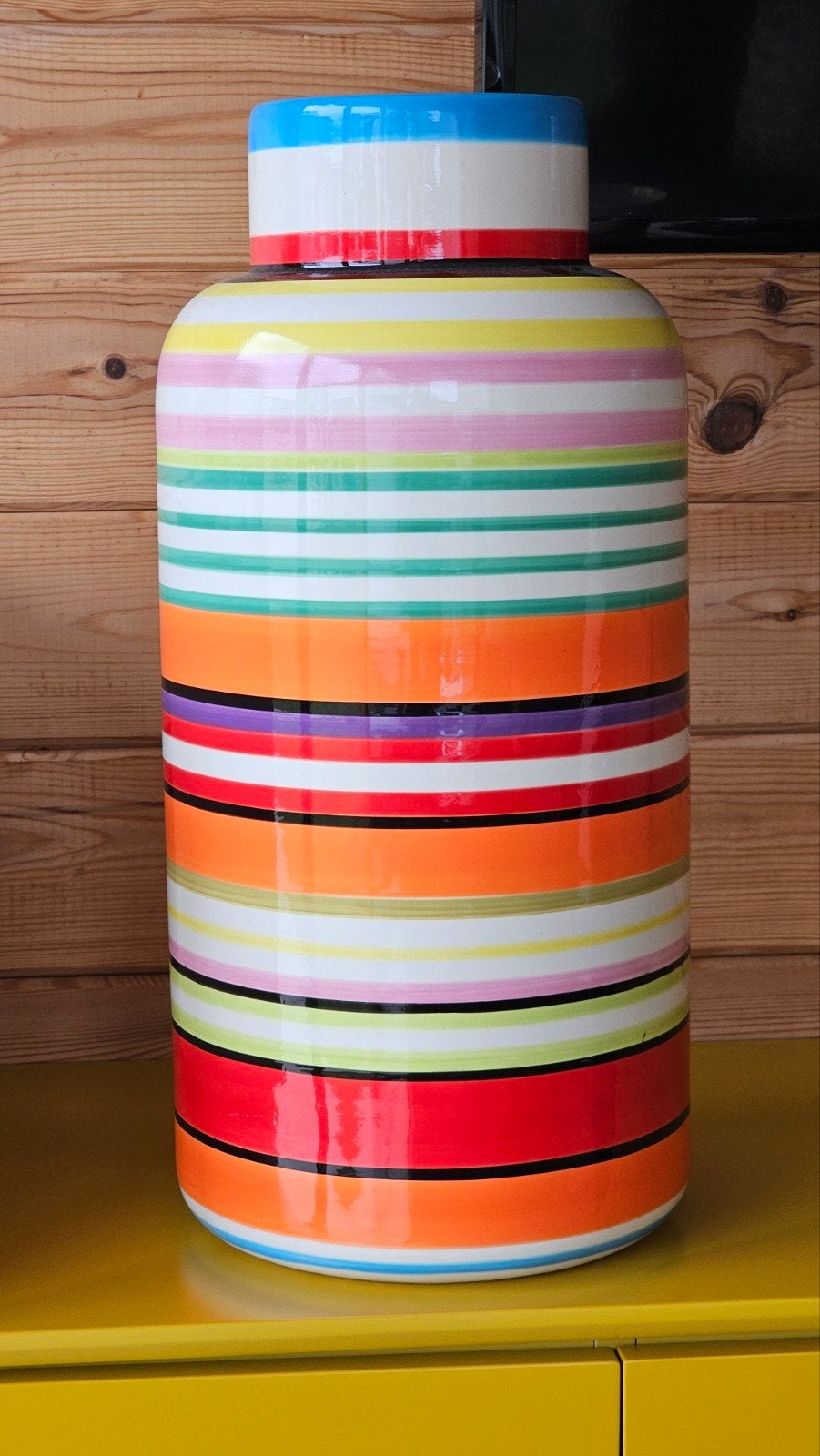 mooie kleurrijke vaas, onbeschadigd, Huis en Inrichting, Ophalen, Meerkleurig, Zo goed als nieuw, 50 cm