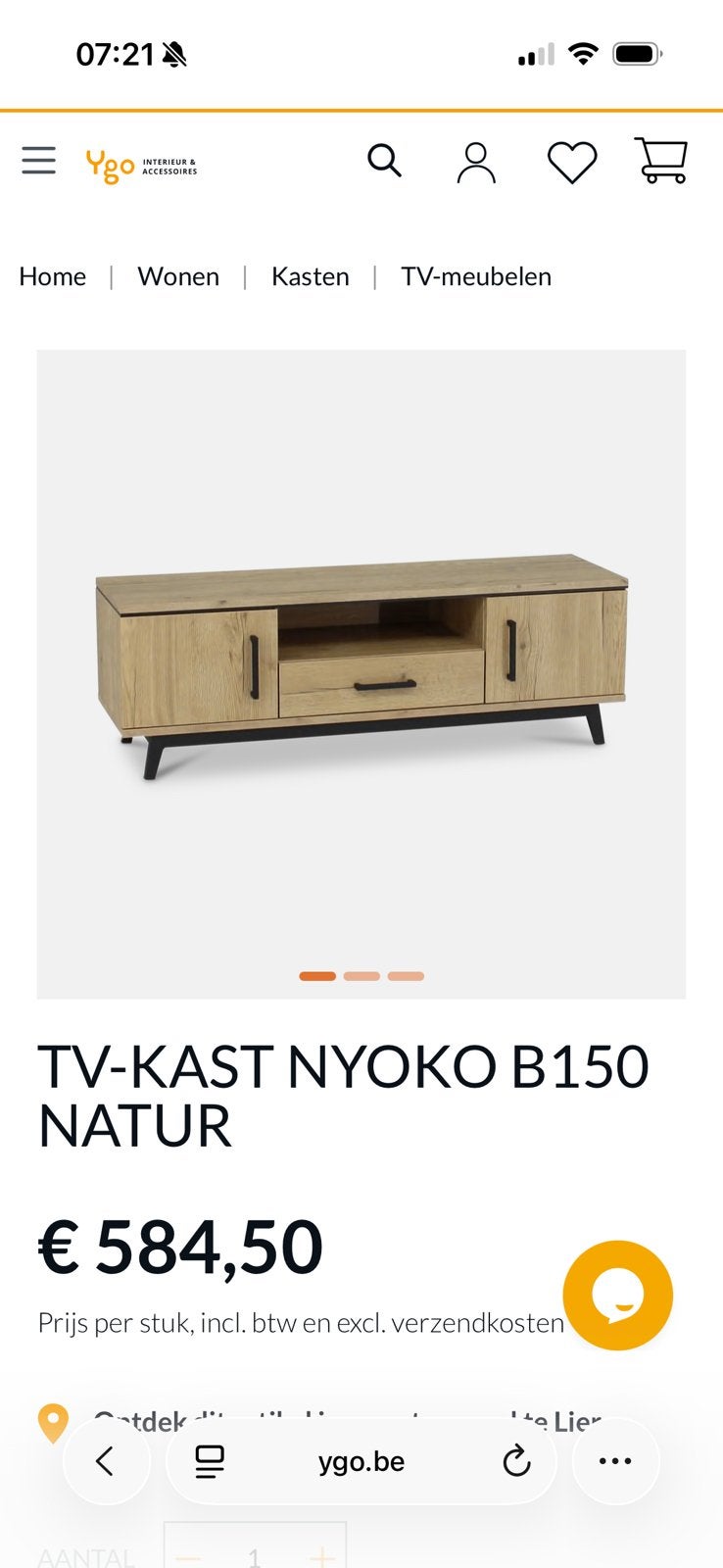 TV-kast in zeer goede staat te koop!, Ophalen, Zo goed als nieuw