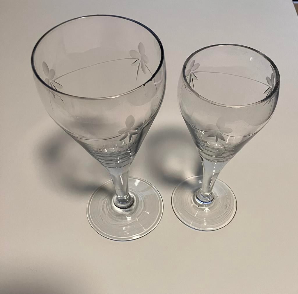 18 stuks kristallen glazen, Verzamelen, Glas en Drinkglazen, Gebruikt, Overige typen, Ophalen