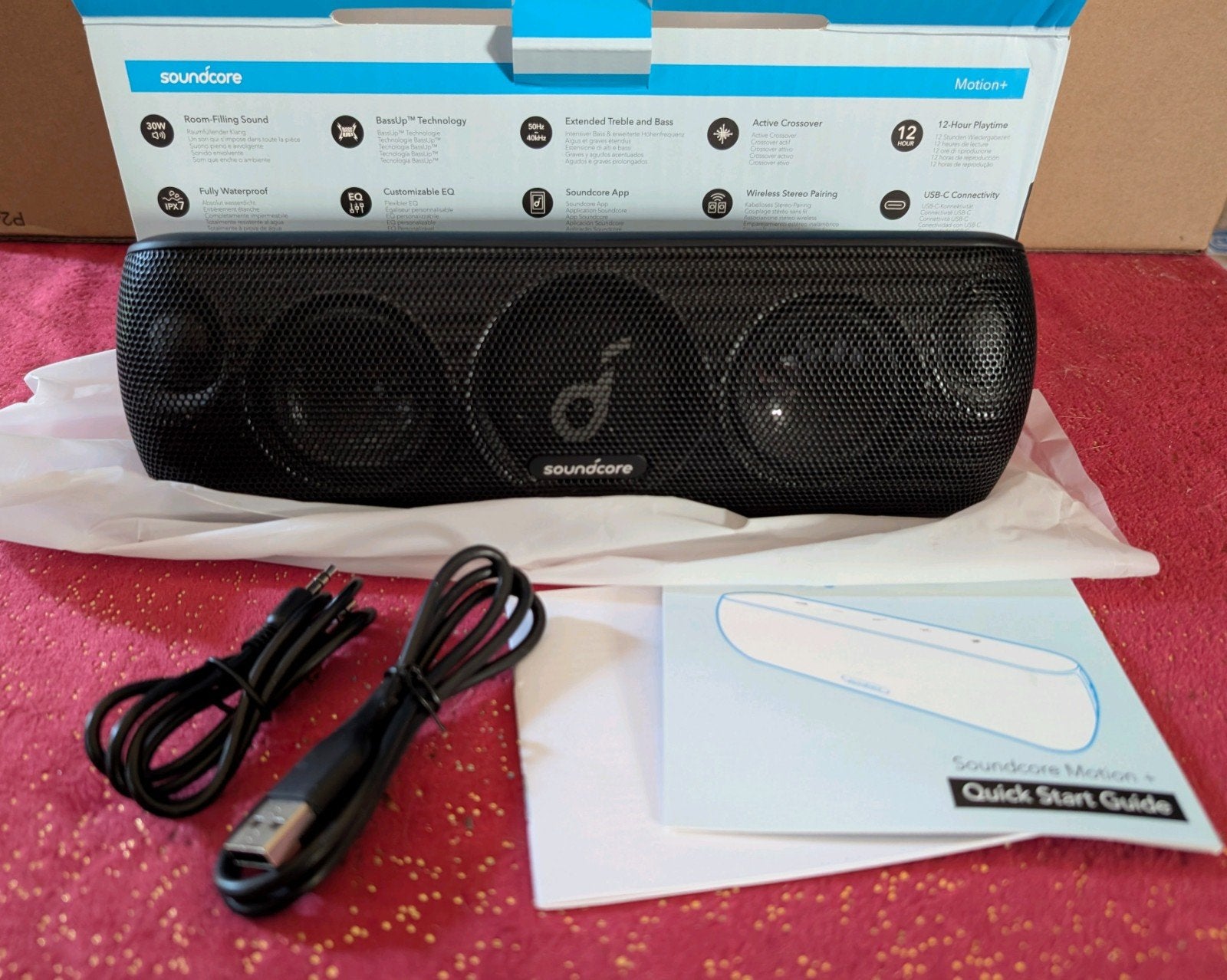 Anker Soundcore Motion+ High Res Bluetooth speaker, Ophalen of Verzenden, Bluetooth, Zo goed als nieuw