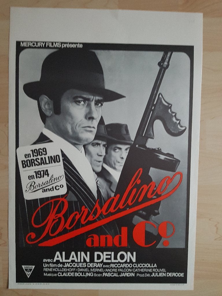 filmaffiche Alain Delon Borsalino and co 1974 filmposter, Rechthoekig Staand, Ophalen of Verzenden, Zo goed als nieuw, A1 t/m A3