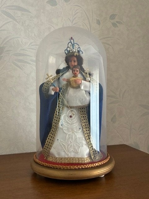 Madonna onder stolp 35 cm, Antiek en Kunst, Ophalen