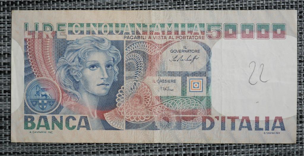 Bankbiljet 50000 Lire Italië 1977, Ophalen of Verzenden, Italië, Setje